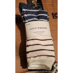 LUCKY BRAND 6 PAIRS SUPER SOFT BOOT SOCKS WOMENS SIZE 5-10